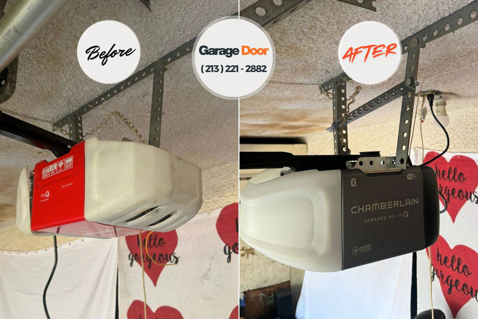 Before and after: garage door repair Santa Rosa, CA